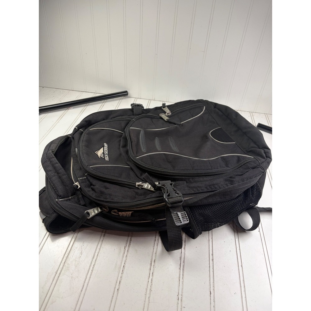 High Sierra Swerve Laptop Black Multi Compartment School Travel Backpack Bag - Picture 3 of 14